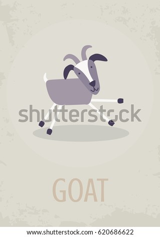 Goat vector children card