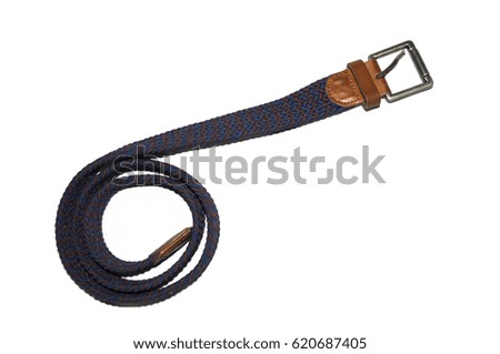 Belt from red and dark blue cords 