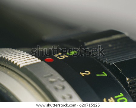 The manual lens on a blurred background macro shot