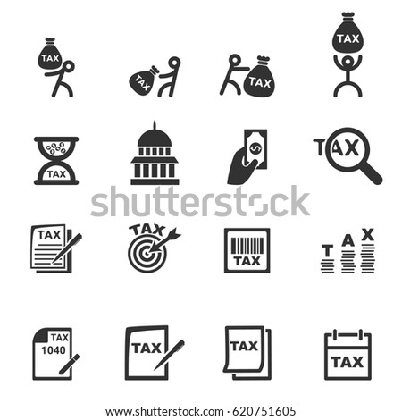 tax icon silhouette vector set
