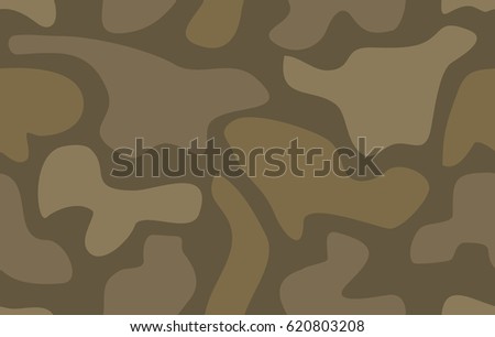 Abstract background in military style Camouflage seamless pattern Vector illustration for printing on cloth, textile, paper, Wallpaper, wrapper. Different shades of brown color 