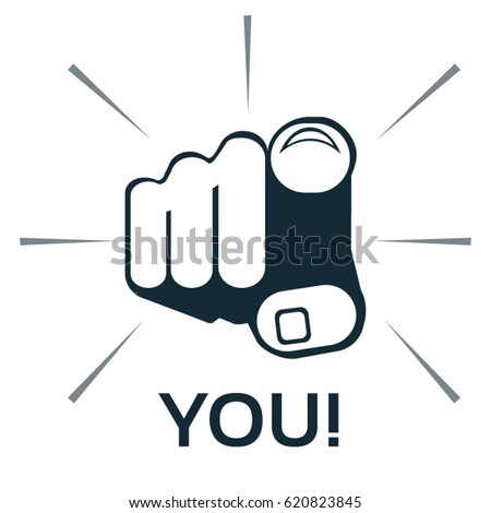 Finger pointing at you - vector Royalty-Free Stock Photo #620823845