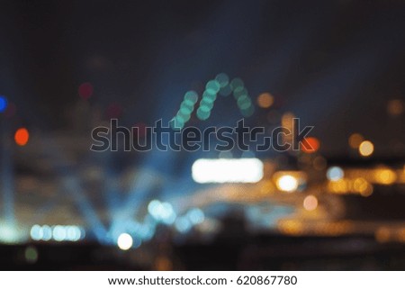 Abstract blur of cityscape in night in bangkok with bokeh