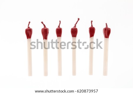 Birthday candles isolated on white - fun match stick shapes