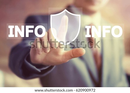Business button shield security info virus web icon