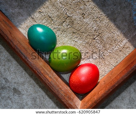Easter eggs, three colors