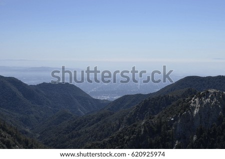 Mountains with Los Angeles in the background, California, USA