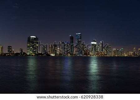 Night view Miami downtown