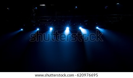 scene, stage light with colored spotlights Royalty-Free Stock Photo #620976695