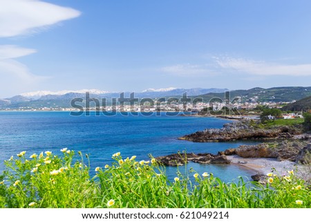 Landscape of Kissamos  town on Crete - Greece Royalty-Free Stock Photo #621049214
