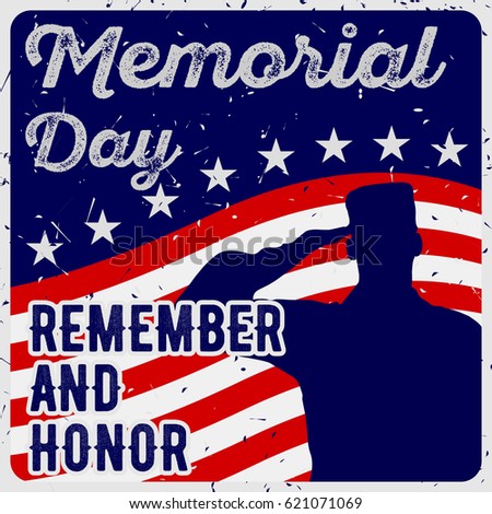 Vintage Memorial Day greeting card or poster.