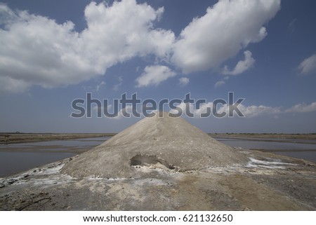 Saline, salt farm in Gujarat, India.