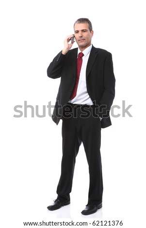 handsome businessman calling on mobile phone