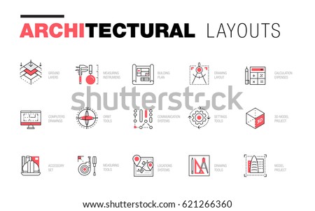 Architectural layouts in trendy polygonal  line composition. Thin icons of buildings. Professional projects drawing. Awesome contour geometry style with pictogram of future for your design. Royalty-Free Stock Photo #621266360