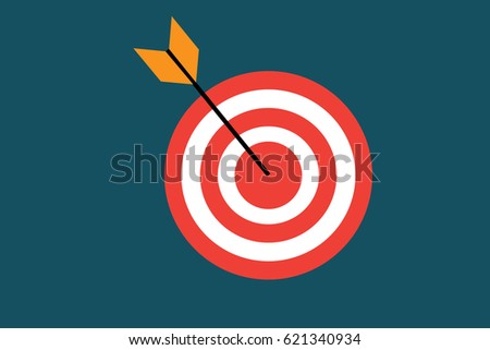 Target Concept Icon. Flat Vector Icon 