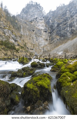 Beautiful waterfall in Tara Canyon in Durmitor National Park of Montenegro