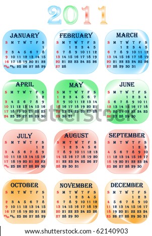 Illustration of calendar for 2011. year
