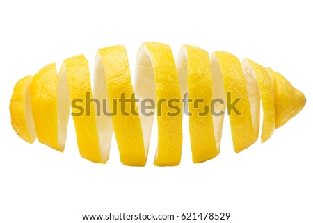 lemon and peel On white background, isolated
