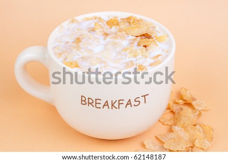 Cereal bowl on a brown background