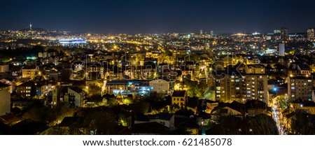 Belgrade panorama by night