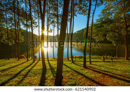 Pang Ung Reservoir in Mae Hong Son Province Northern Thailand, Camping site for tourism