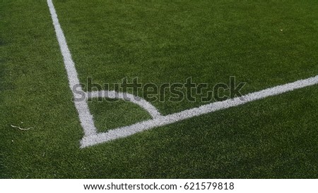 White line at coner of soccer field