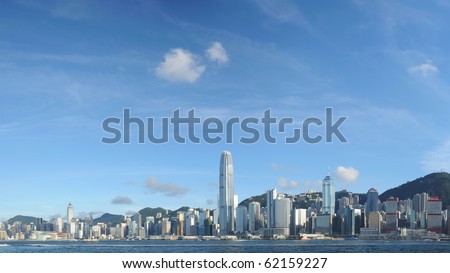 Panorama view of Hong Kong skyline