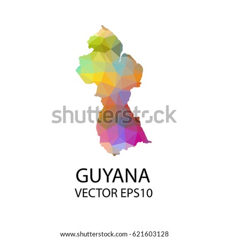 Vector color map of guyana, Vector illustration eps 10.