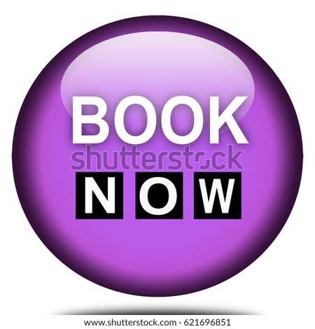 book now button isolated . 3d illustration .