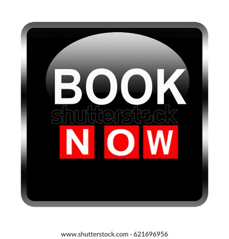 book now button isolated . 3d illustration .