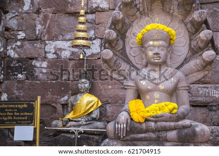 Buddha statue stone image used as amulets of Buddhism religion