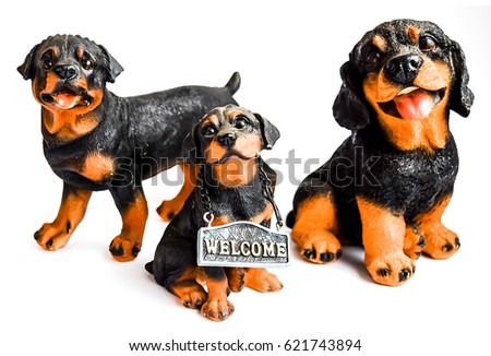 Rottweiler family figurines