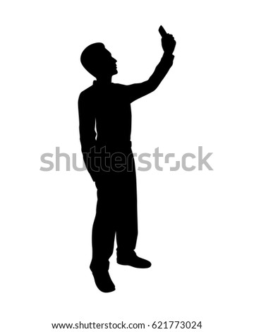 A man with mobile phone vector