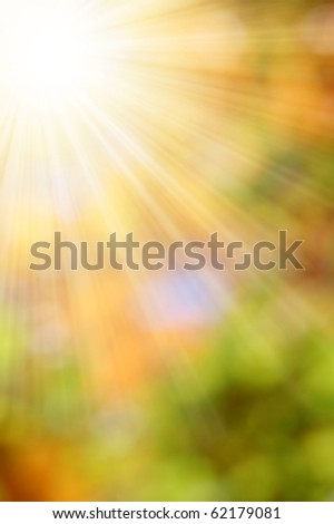 autumnal natural background blurring with sun rays Royalty-Free Stock Photo #62179081