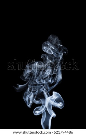 wavy white smoke on a black background