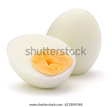 boiled egg isolated on white background cutout Royalty-Free Stock Photo #621804368