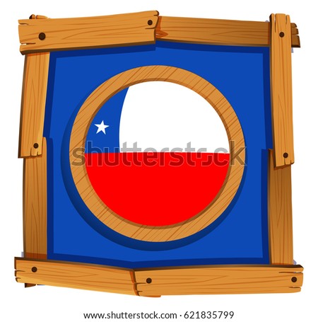 Badge design for Chile flag illustration