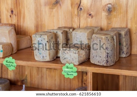 Cheese for sale at a small cheese producing farm near Cajamarca, Peru