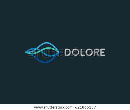 Abstract linear logotype. Wave flow logo symbol. Motion stream water aqua vector icon 