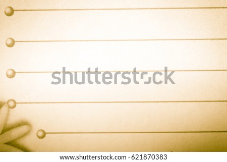 Rumpled lined sheet of paper isolated on white background. Old vintage retro paper. Black and white picture style.