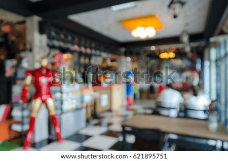 Blurred image in a coffee shop in Thailand
