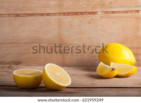 Yellow ripe lemon isolated on white background. Fresh fruits