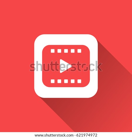 flat video player icon