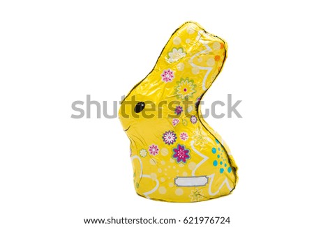 Chocolate easter bunny isolated on white background