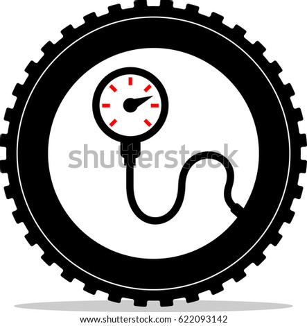 Tyre (Tire) Pressure Gauge Icon Vector Illustration