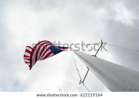 American flag on flagpole