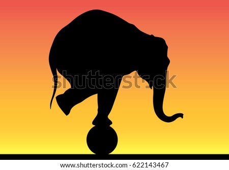 Silhouette of an animal elephant