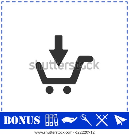 Online shopping icon flat. Simple illustration symbol and bonus pictogram