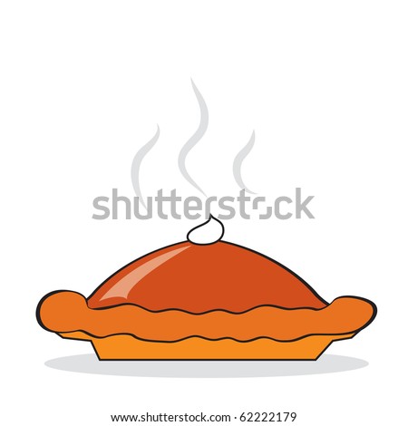 Hot pumpkin pie. Vector illustration
