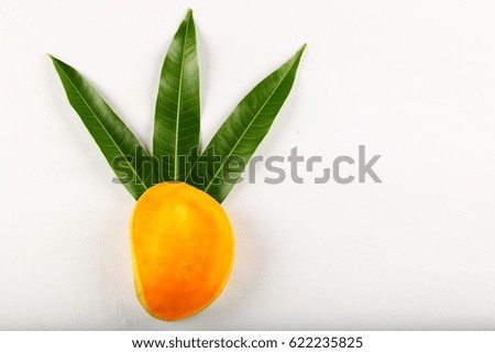 Ripe mango abstract on white background.